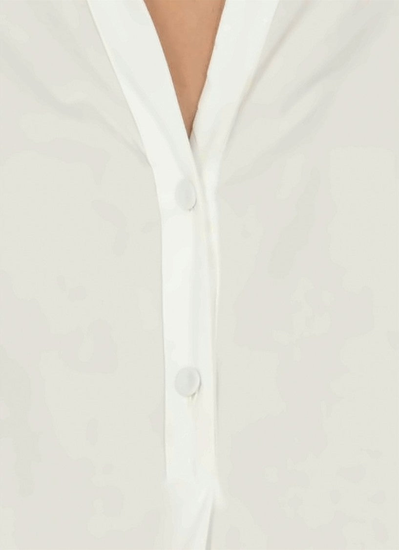 A.P.C. Short-Sleeved Blouse With V-Neckline And Subtle Puff Sleeve
