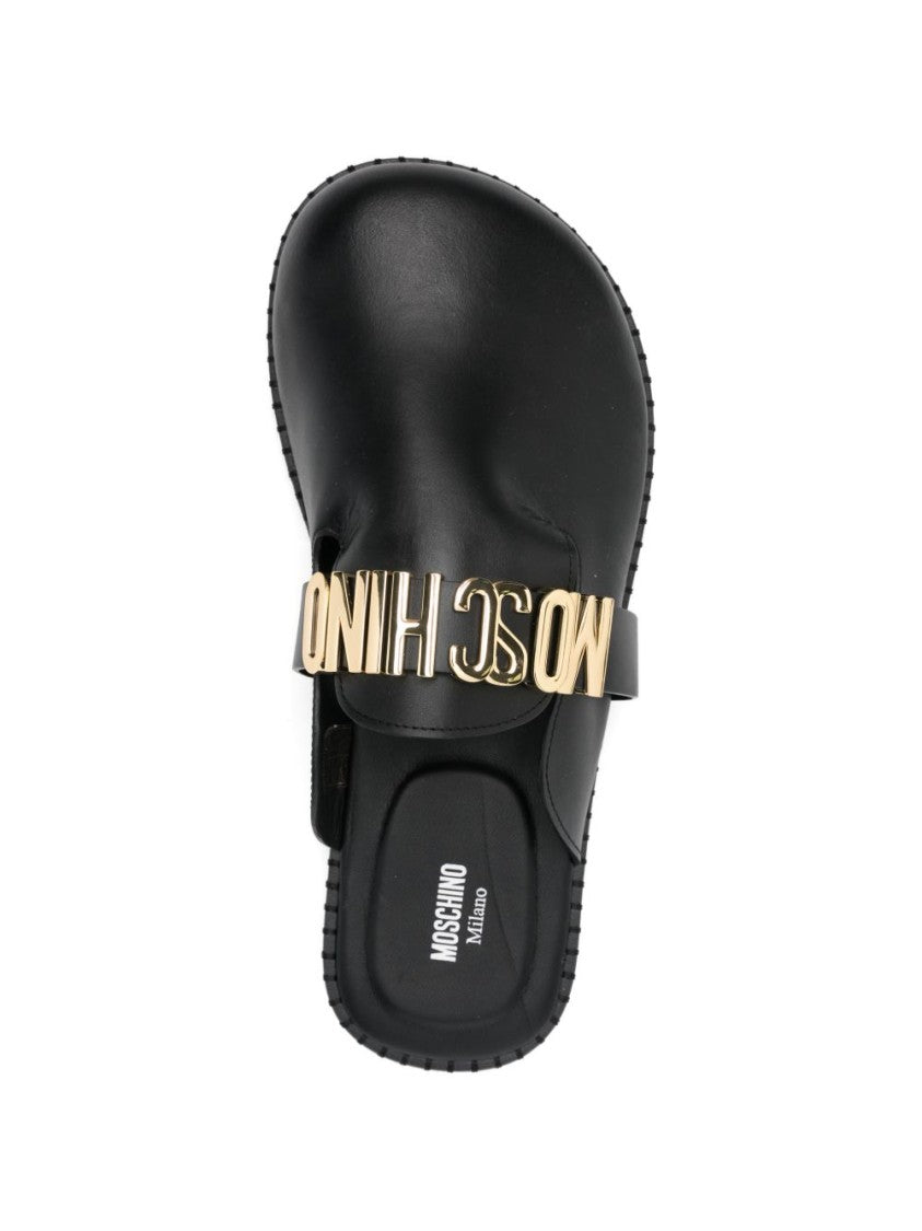 Moschino Black Silk And Nylon Strappy Sandals