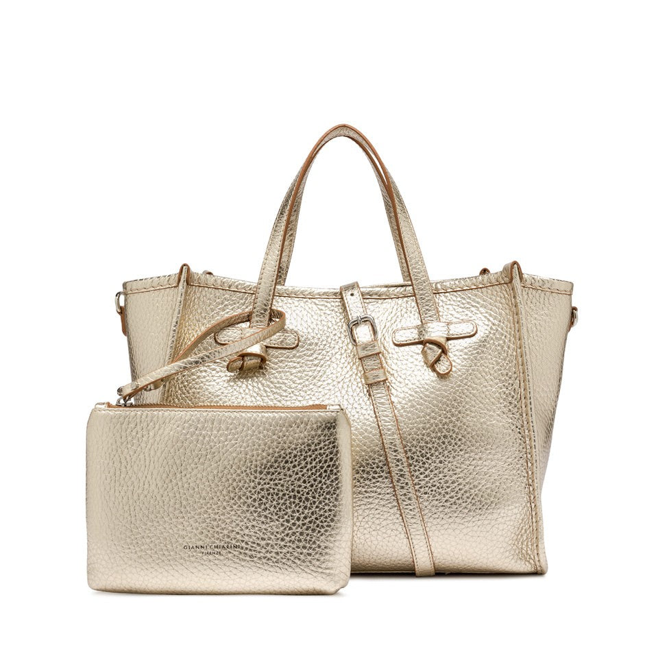 Gianni Chiarini Marcella Textured Gold Calf Leather Bag