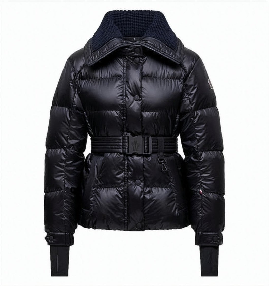Moncler Quilted Down Jacket With Belted Waist