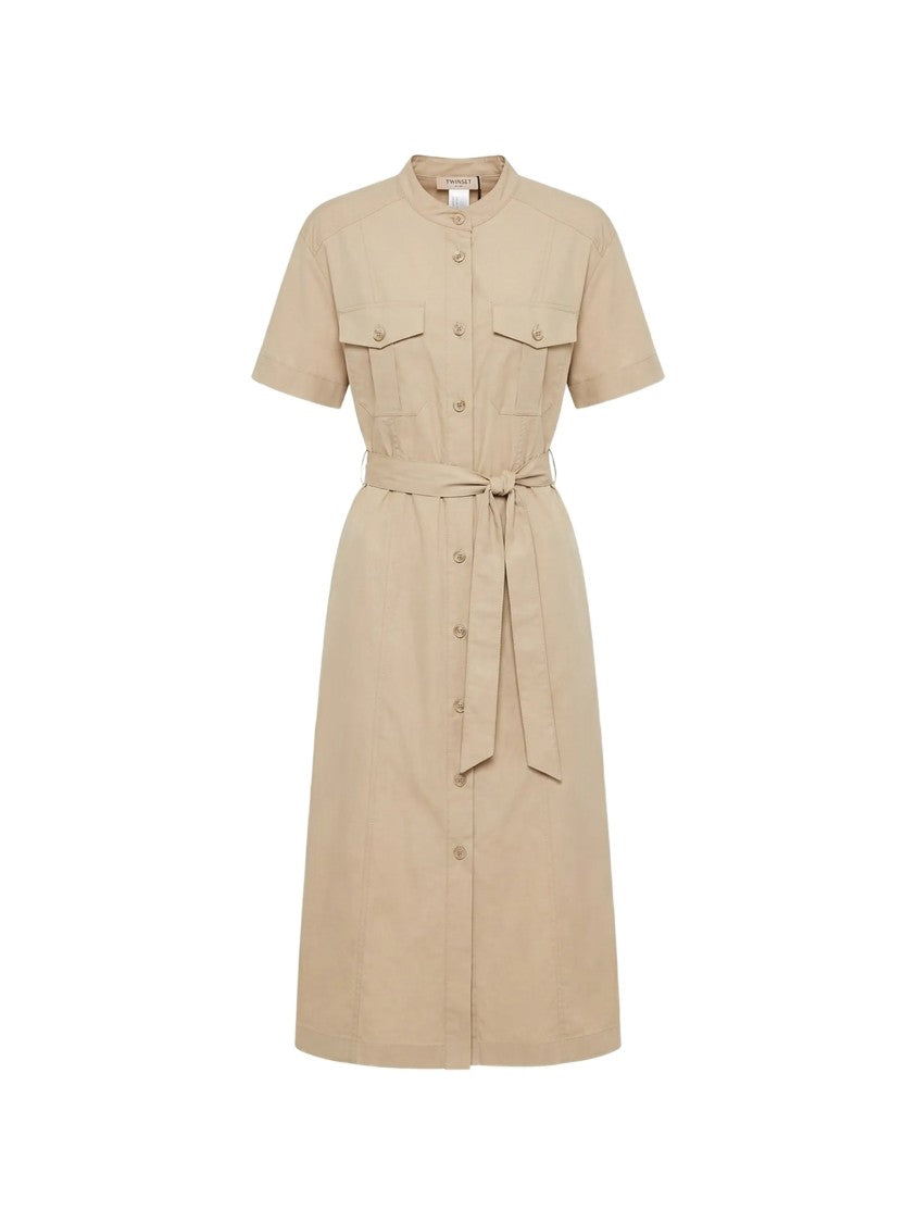 Twin-Set Abito Midi Button-Down Front Dress