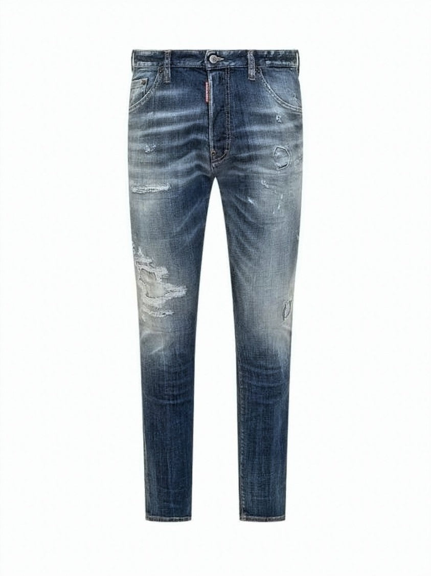 Dsquared2 Slim-Fit Distressed Denim Pants With Classic Five-Pocket Styling