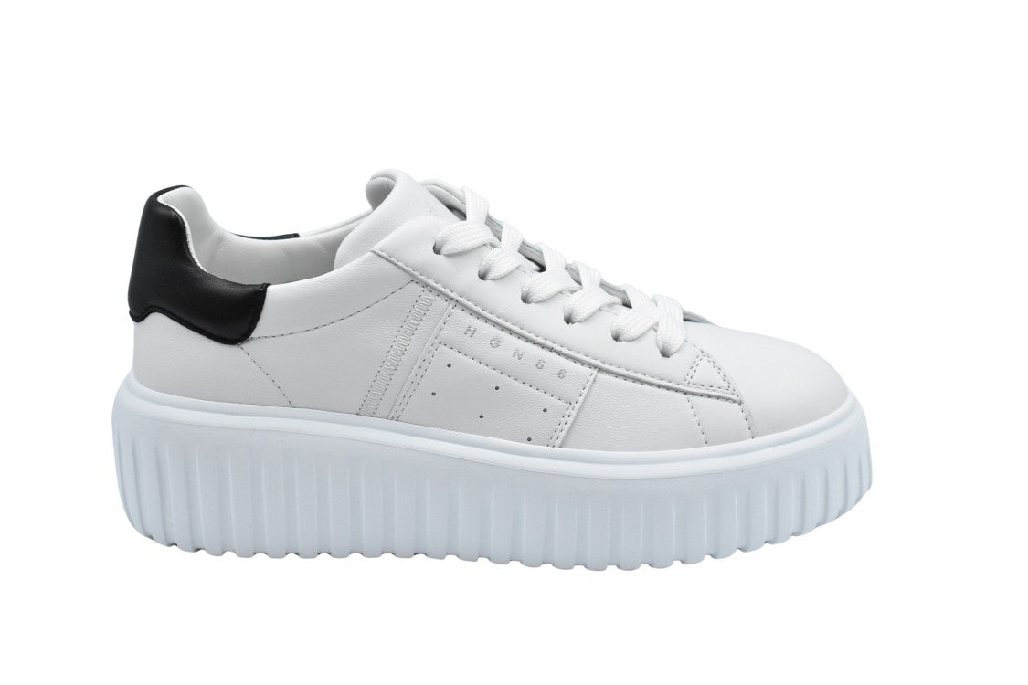 Hogan White Leather Sneakers With Distinctive Thick Sole