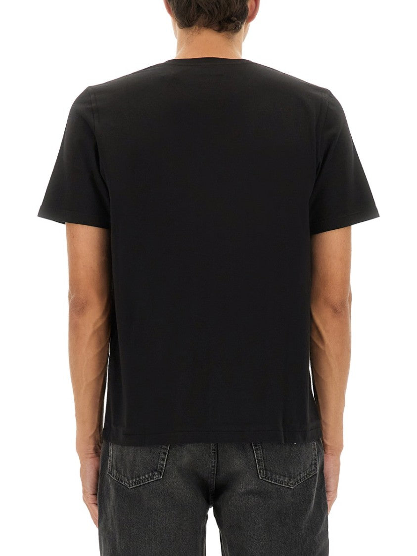 Saint Laurent Relaxed Fit Black Crew Neck Cassandre T-Shirt