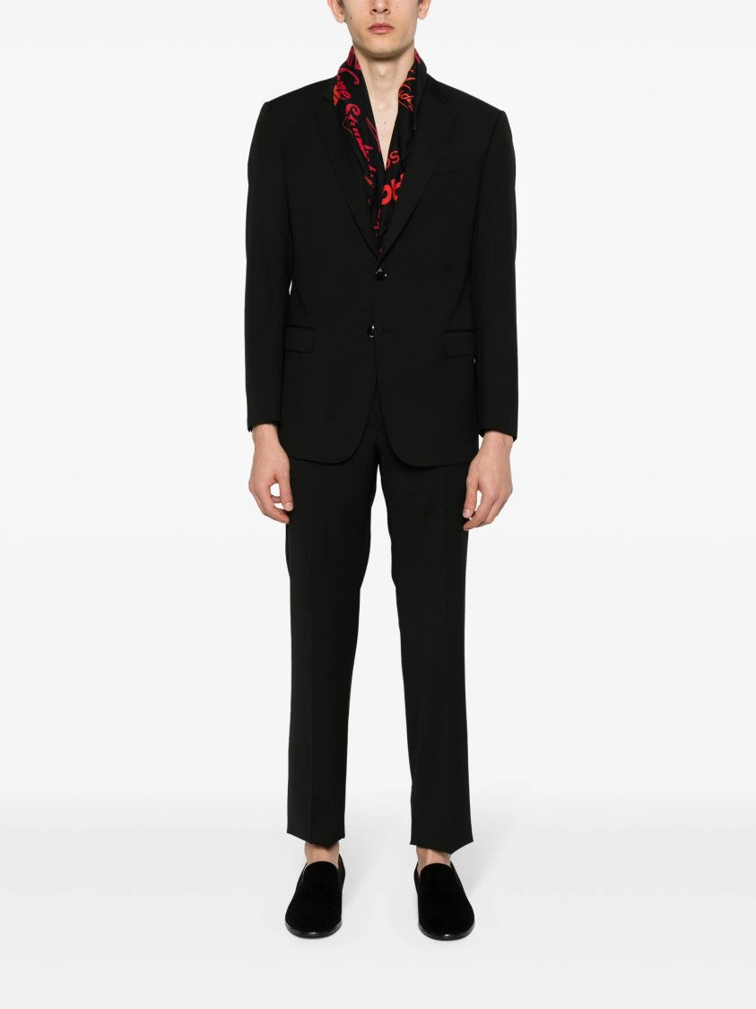 Giorgio Armani Tailored Black Wool Notch Lapel Suit