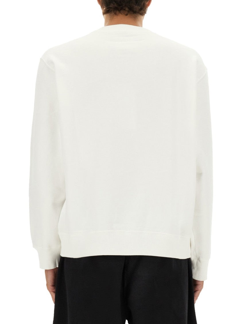 Mm6 By Maison Margiela White Sweatshirt With Contrasting Logo Patch