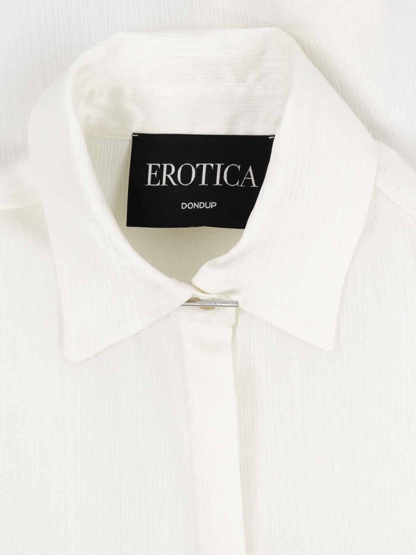 Dondup White Chiffon Hidden Button Shirt