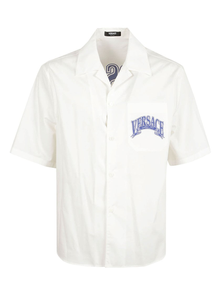 Versace Short Sleeve Cotton Poplin Shirt
