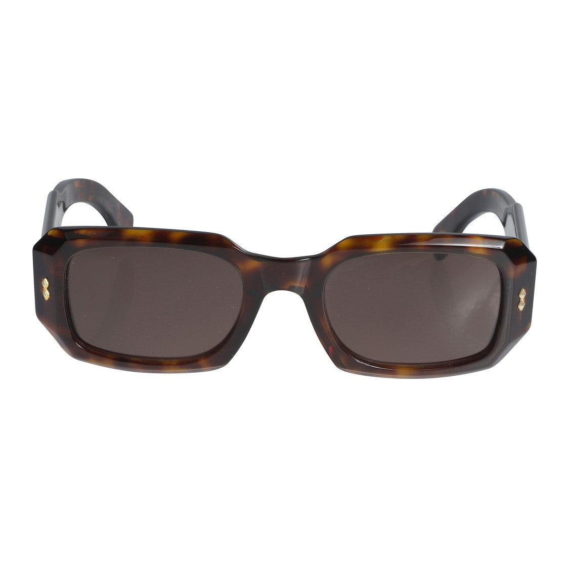 Kador Klarissa Glamour Bold Tortoiseshell Rectangular Sunglasses With Metallic Logo