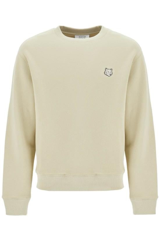 Maison Kitsuné Cropped Long-Sleeved Sweatshirt With Embroidered Fox Emblem