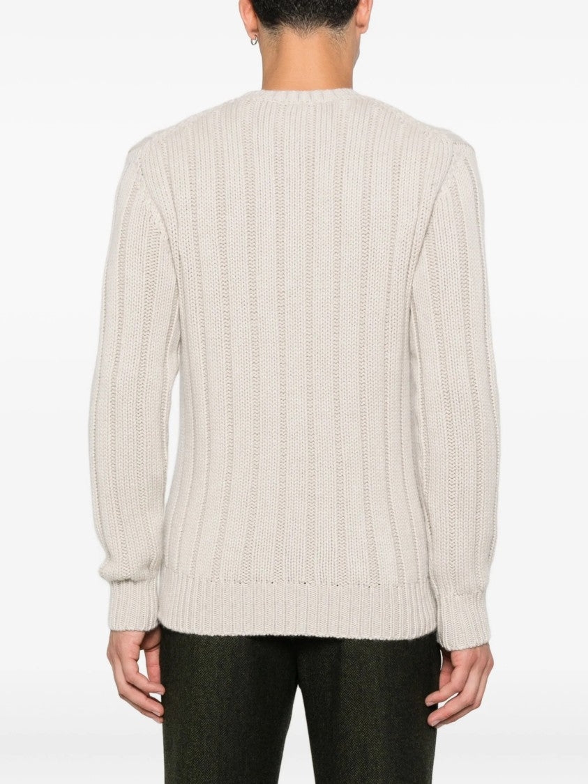 Drumohr Treccia Cable Knit Crew Neck Sweater