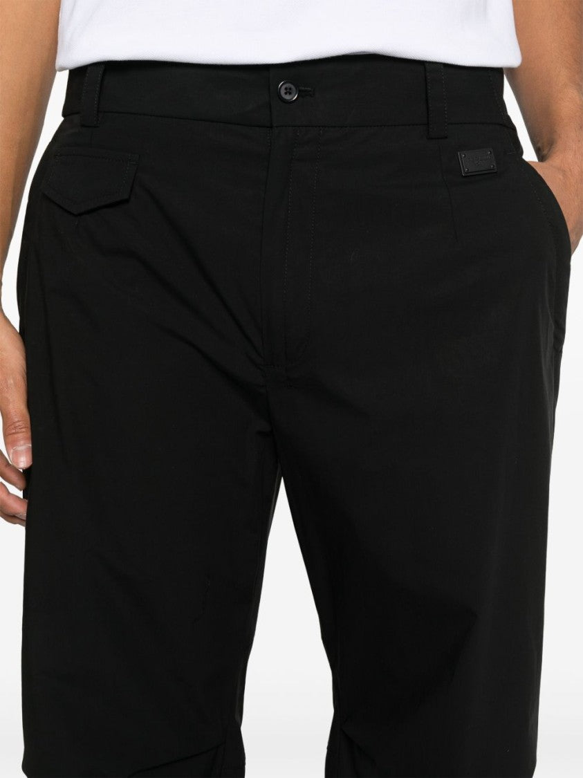 Dolce & Gabbana Black Tapered Trousers With Concealed Fastening
