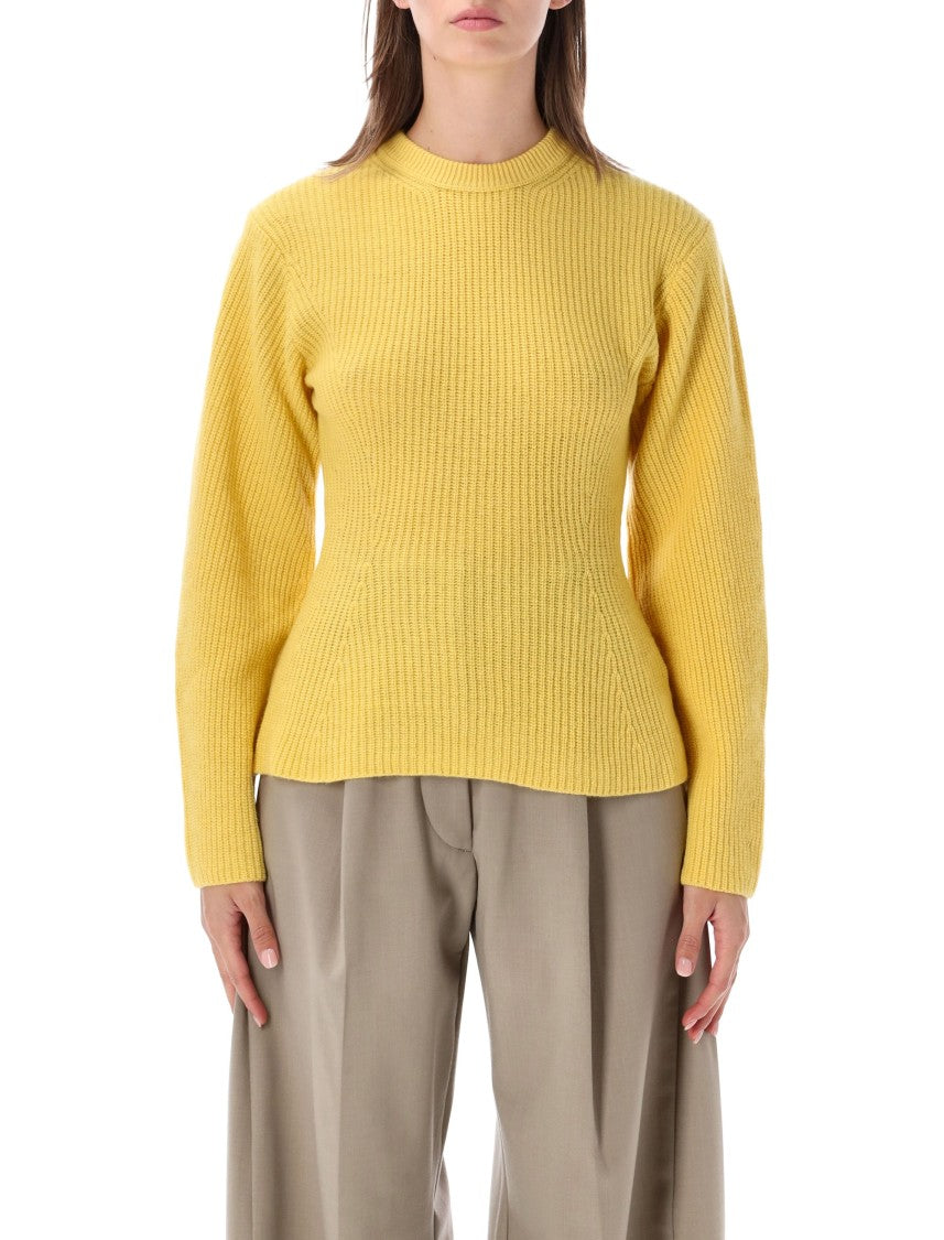 The Latest Elodie Kirman Ribbed Knit Crewneck Sweater