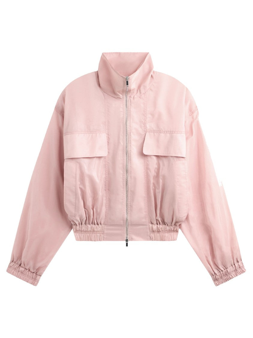 The Frankie Shop Pink Technical Fabric Supportive Collar Bomber Jacket