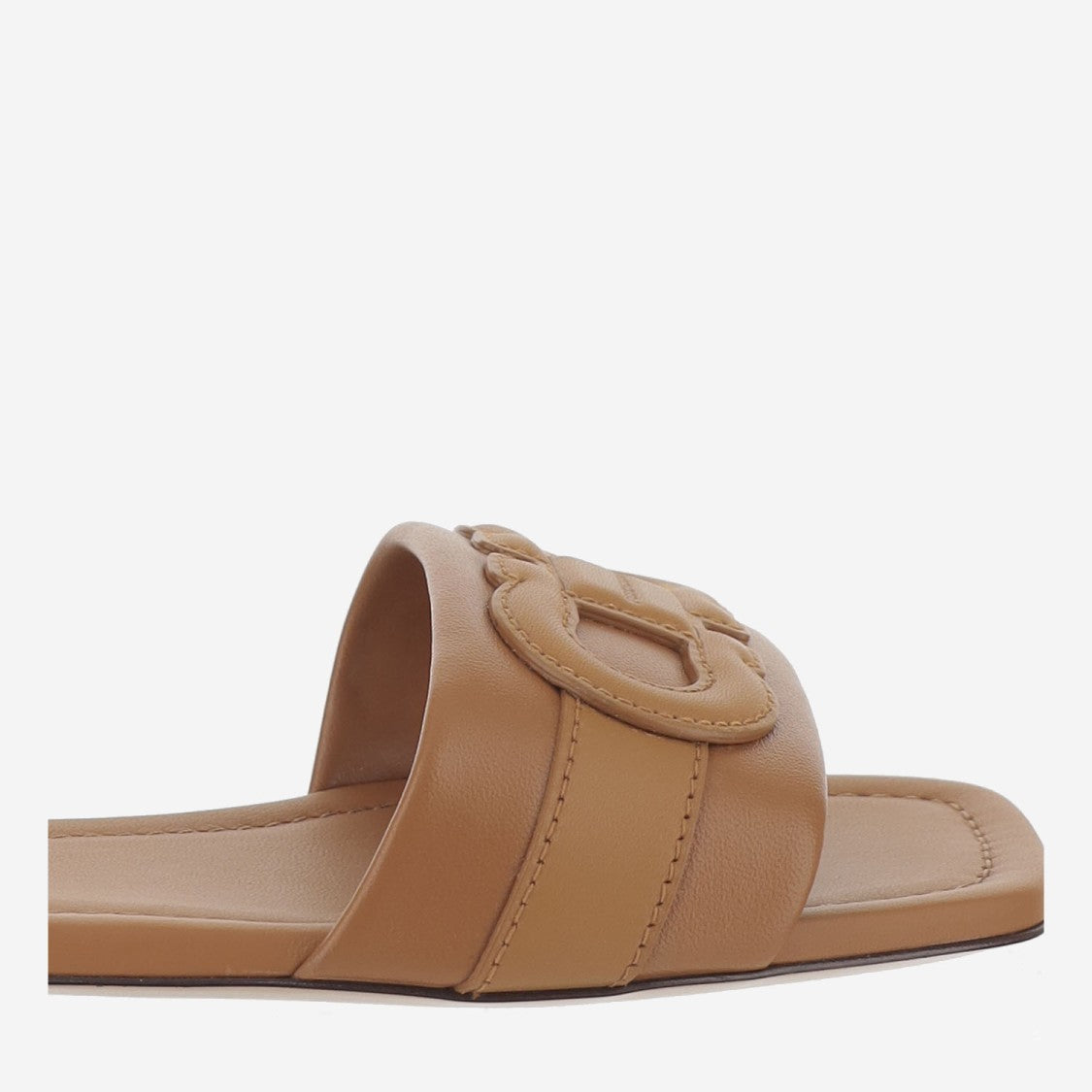 Salvatore Ferragamo Leather Flat Sandals With Logo