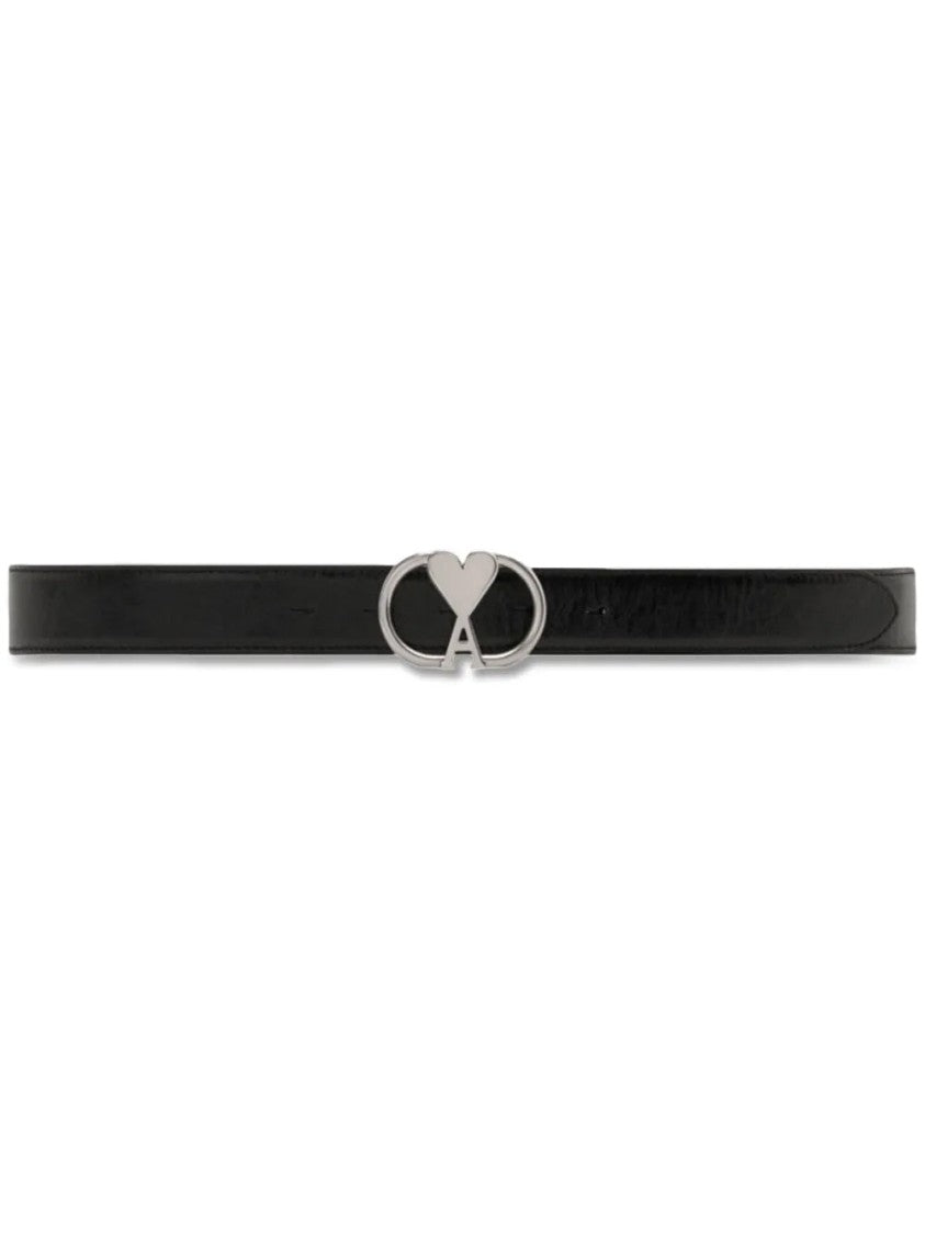 Ami Smooth Black Cow Leather Belt
