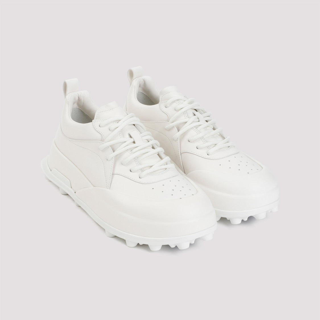 Jil Sander Porcelain White Calf Leather Sneakers