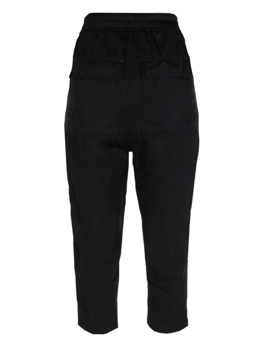 Rick Owens Astaires Cupro Dropped Crotch Cropped Pants