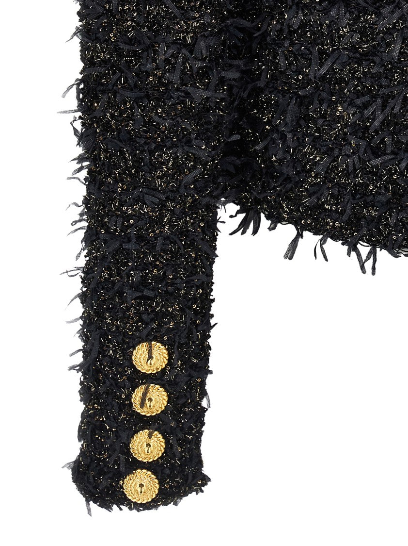 Balmain Lurex-Threaded Tweed Blazer