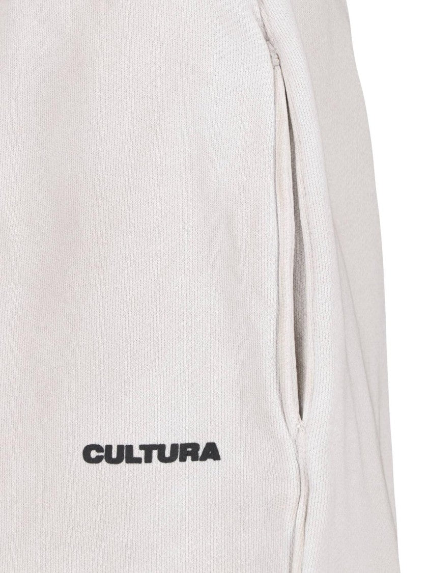Cultura Relaxed-Fit White Shorts With Elastic Waistband