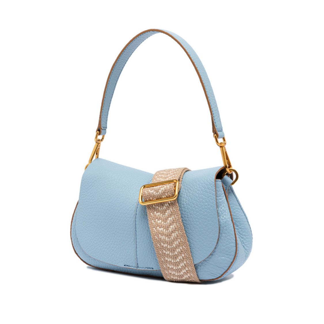 Gianni Chiarini Helena Shoulder Bag In Light Blue Leather