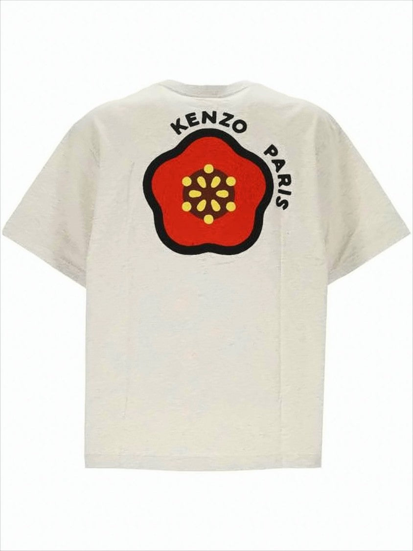 Kenzo Short-Sleeved Crew Neck T-Shirt With Bold Floral Graphics