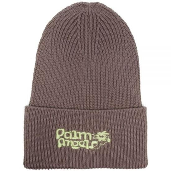 Palm Angels Ribbed Knit Beanie With Embroidered Detailing