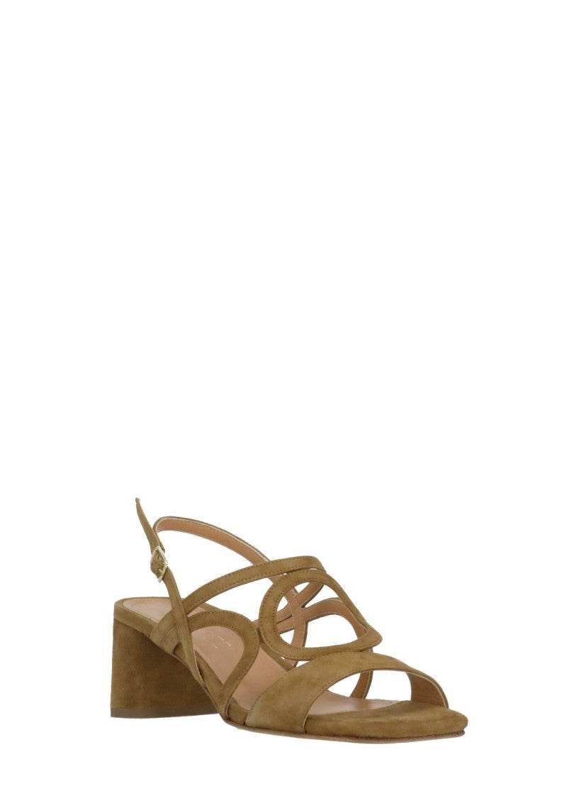 Juilie Dee Brown Crossed Bands Suede Sandals