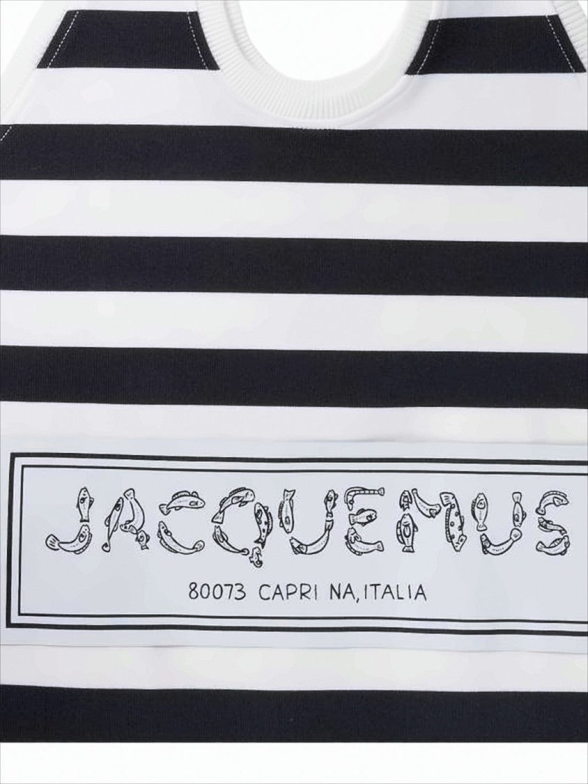 Jacquemus Rectangular Tote Bag With Bold Striped Pattern