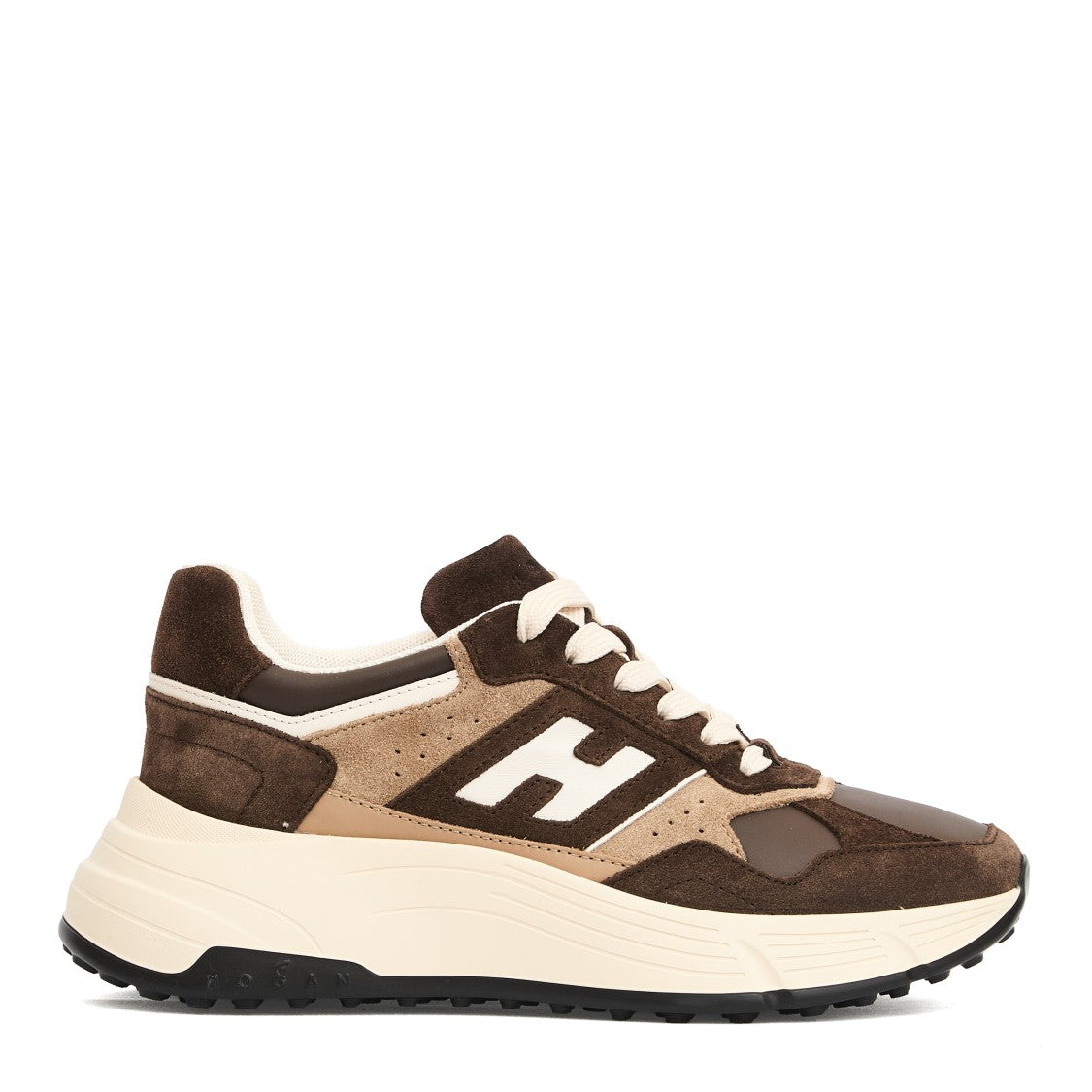 Hogan H669 Hi Fi Brown Suede Running Sneakers
