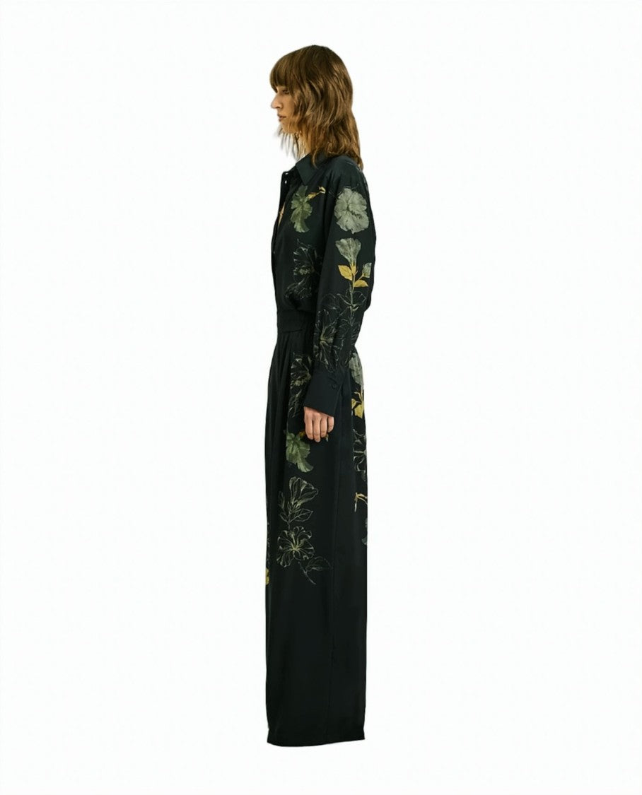 Momonì Baniwa Crêpe De Chine Botanical Print Wide-Leg Pants