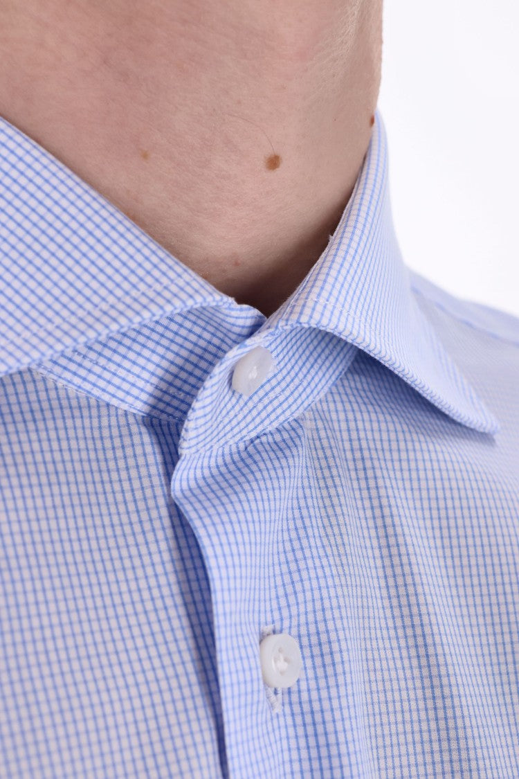 Borriello Micro Check Cotton Tailored Shirt