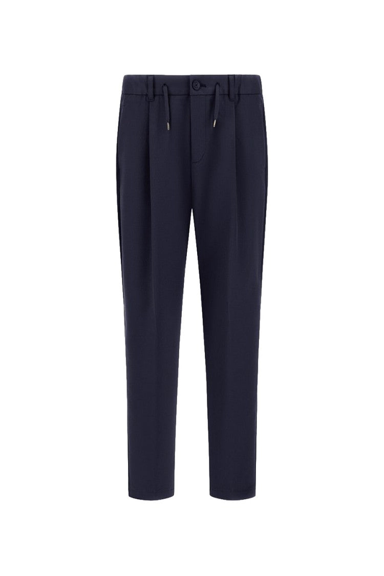 Herno Blue Polyester Pleated Trousers