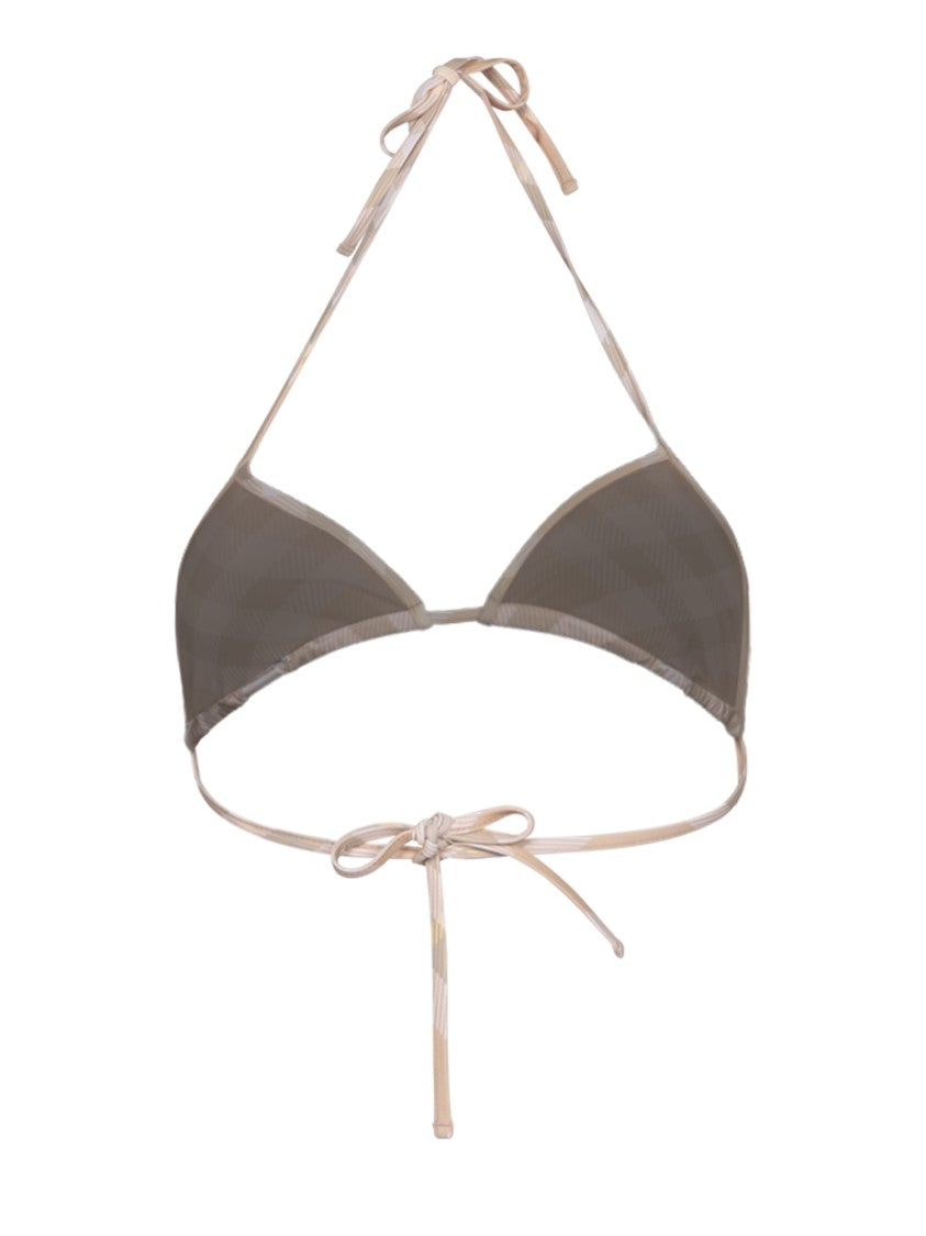 Burberry Triangle Swimsuit With Checkered Pattern