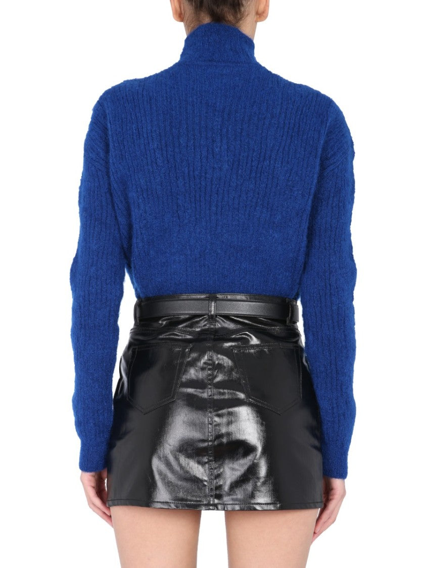 Saint Laurent Ribbed Mohair Turtleneck Sweater