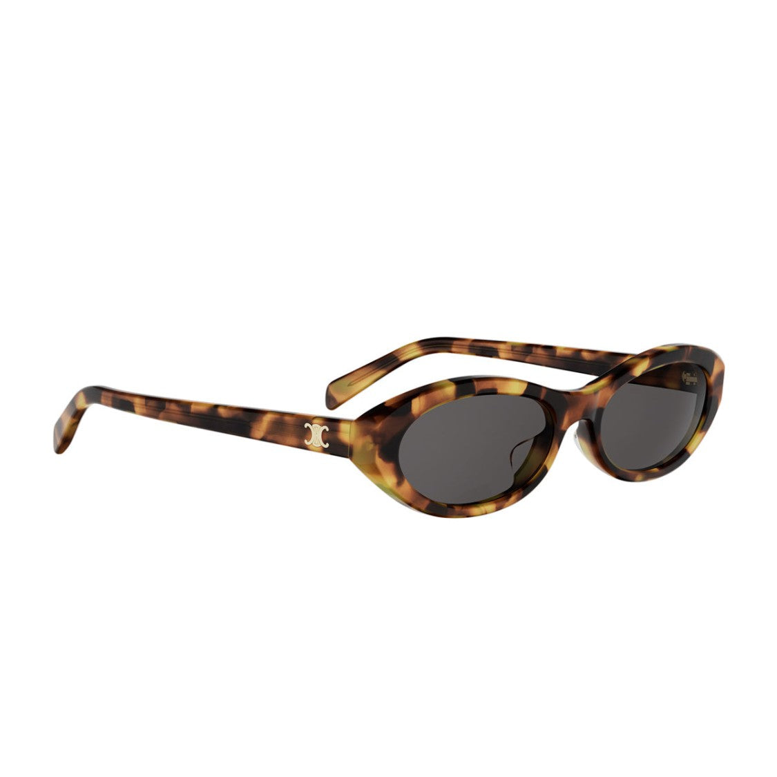 Celine Havana-Patterned Acetate Oval Sunglasses With Gold Detailing