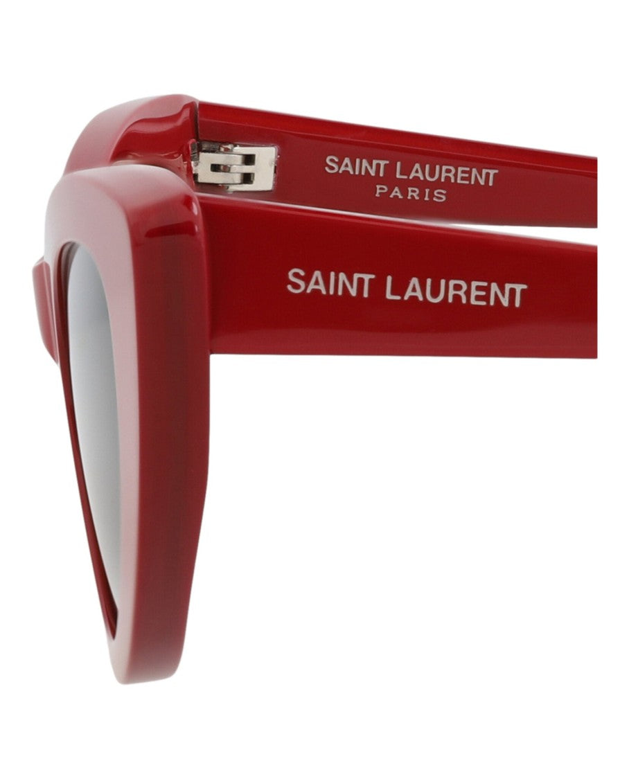 Saint Laurent Glossy Cat Eye Sunglasses In Recycled Acetate