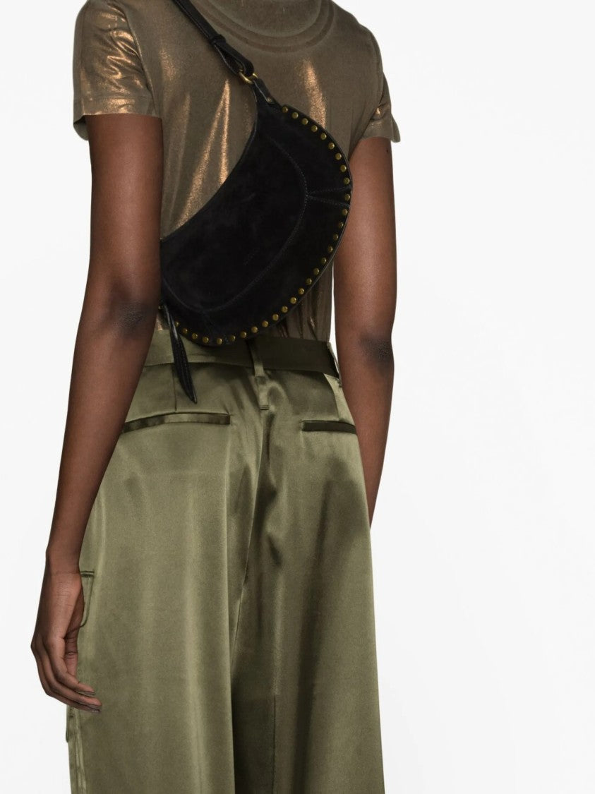 Isabel Marant Crescent-Shaped Shoulder Bag In Soft Calf Velvet Leather