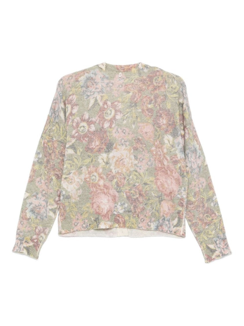 Liu Jo Multicolour Floral V-Neck Knit Sweater