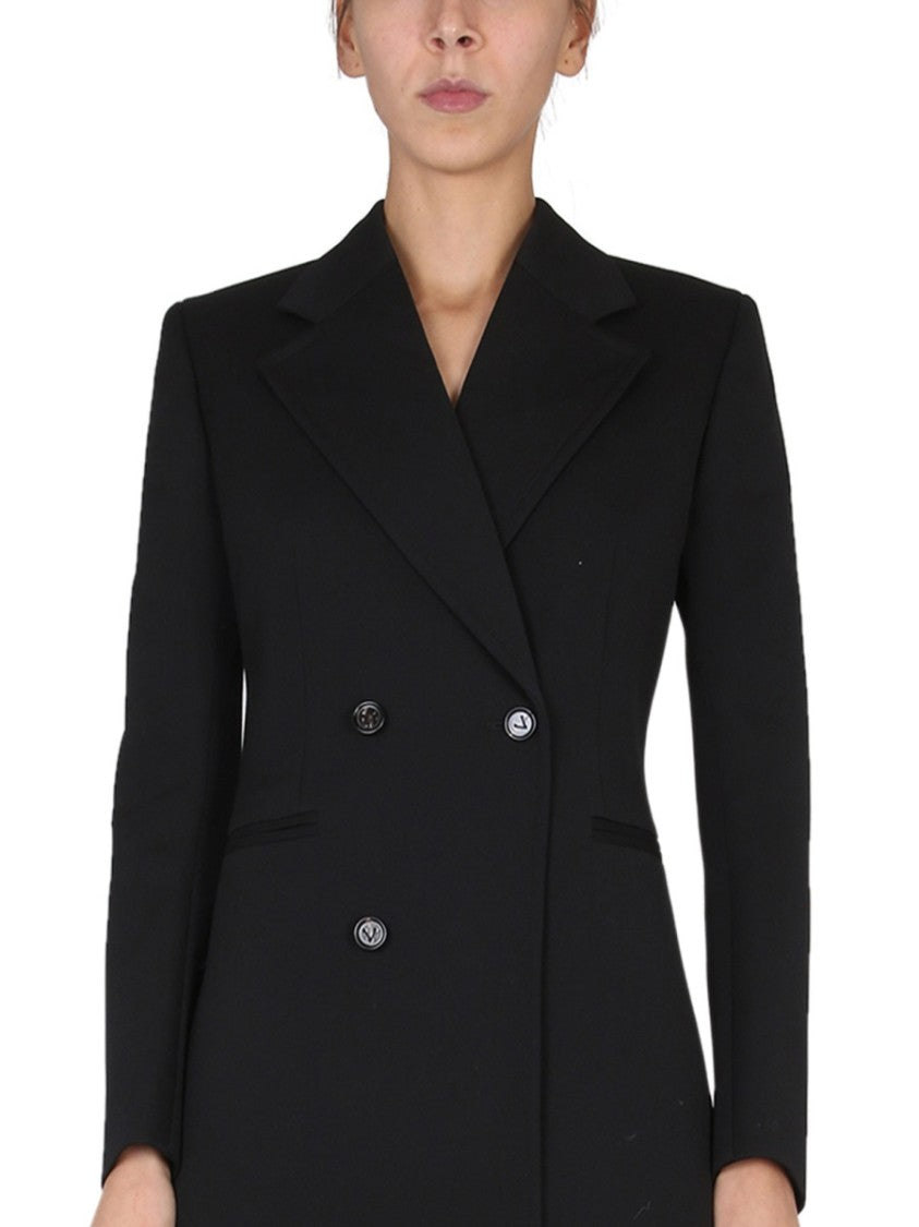 Bottega Veneta Button Closure Wool Coat With Partially Visible Design