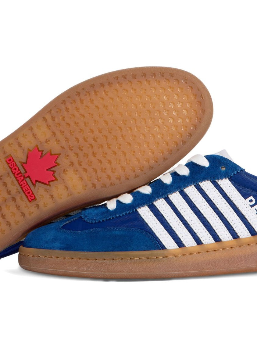 Dsquared2 Blue Silk And Nylon Lace Sneakers