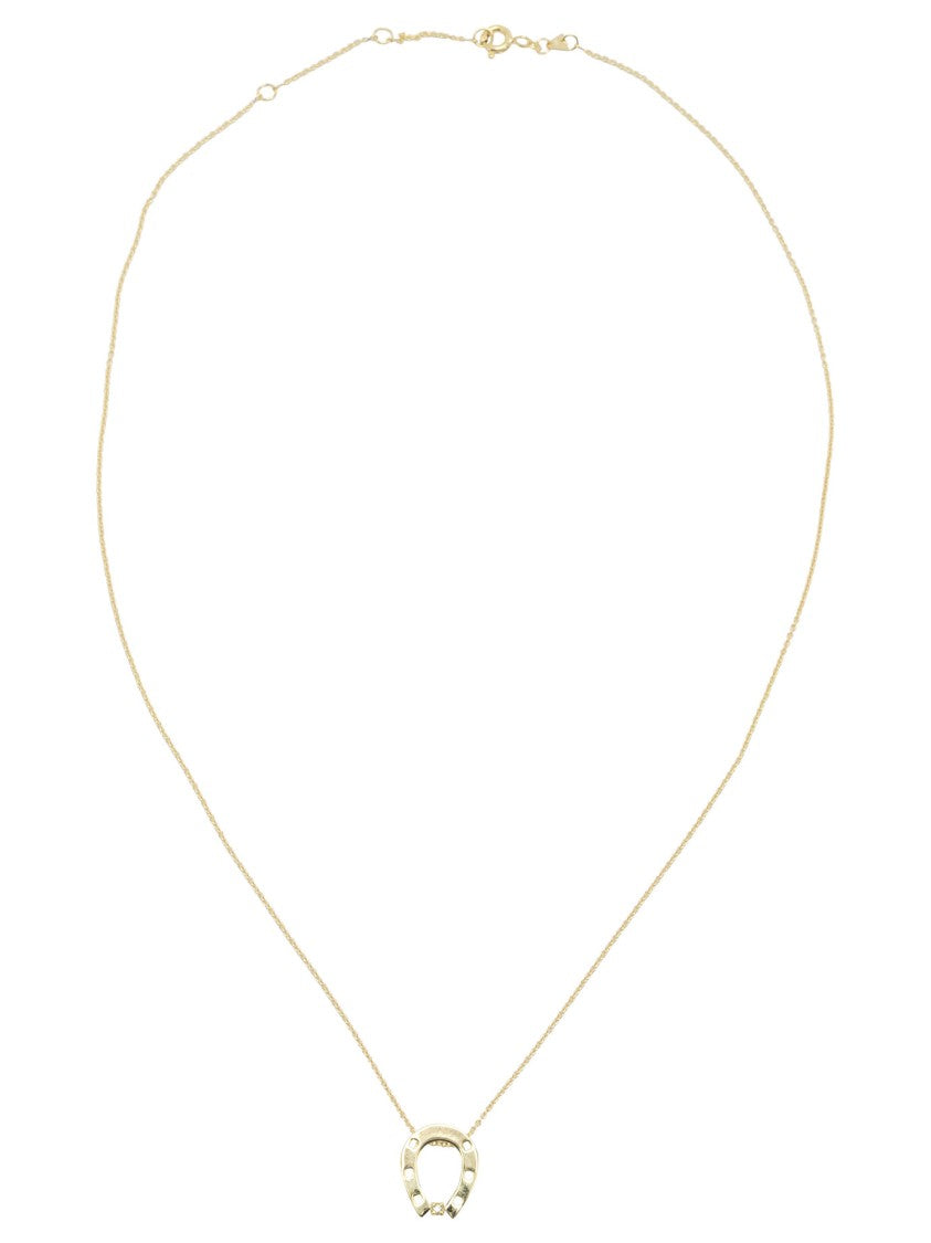 Aliita 9Kt Gold Horseshoe Necklace With Diamond Accents