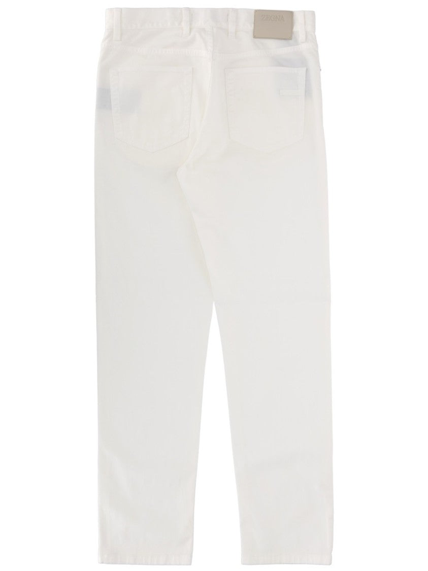 Zegna White Roccia Slim Fit Tailored Jeans