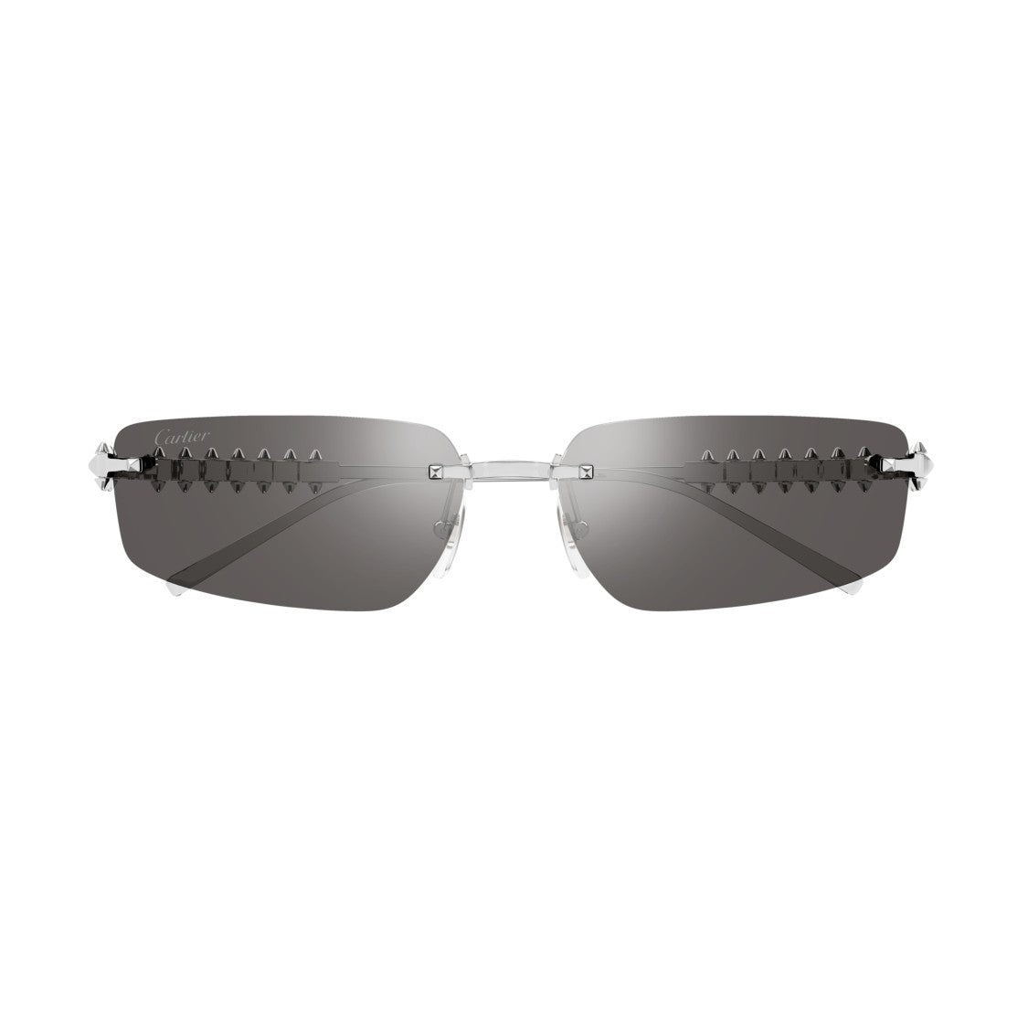 Cartier Ct0544s Rimless Sunglasses With Pyramid-Studded Temples