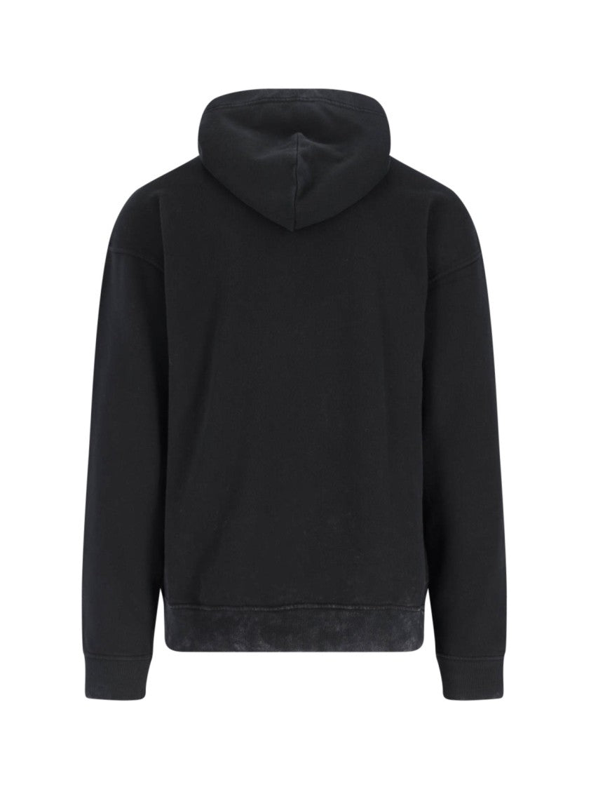 Diesel Distressed Black Hoodie With Metallic Logo