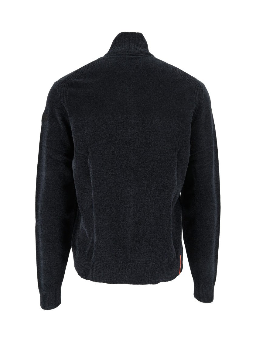 Rrd Plush Velvet High-Collar Full-Zip Knit Sweater