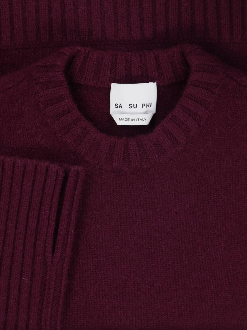 Sa Su Phi Burgundy Crewneck Cashmere Sweater
