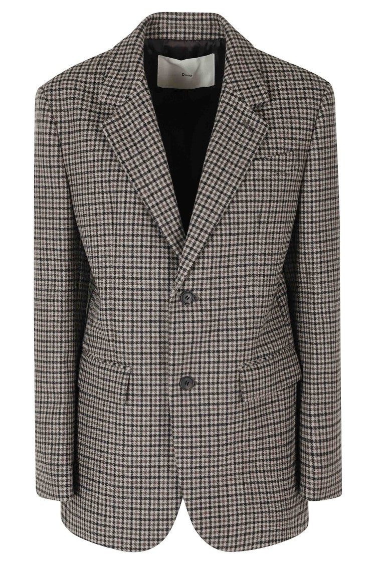 Dunst Beige Checkered Wool-Blend Blazer