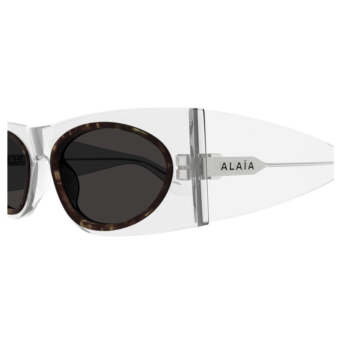 Azzedine Alaïa Aa0085s Angular Transparent Acetate Sunglasses With Tortoiseshell Detail