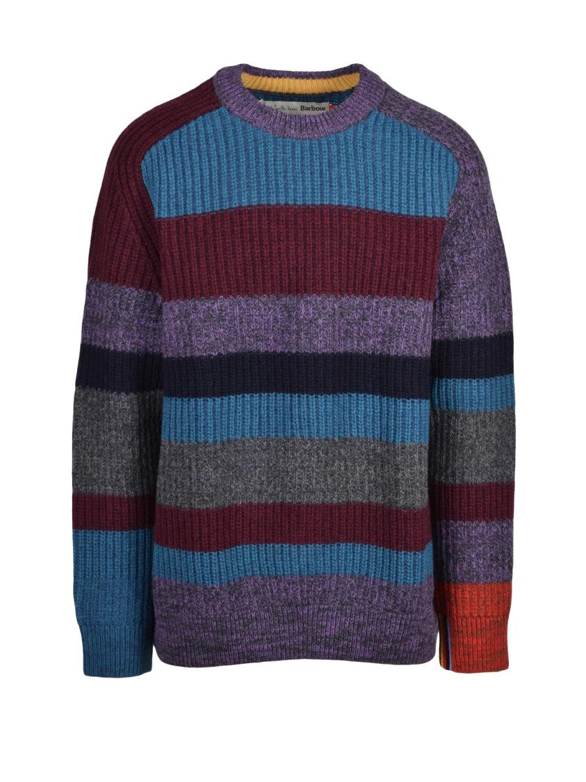 Paul Smith Loves Barbour Multicolor Ribbed Wool Crewneck Sweater